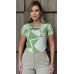 034380 Blusa Manga Curta Ramany Estampa Abstrata